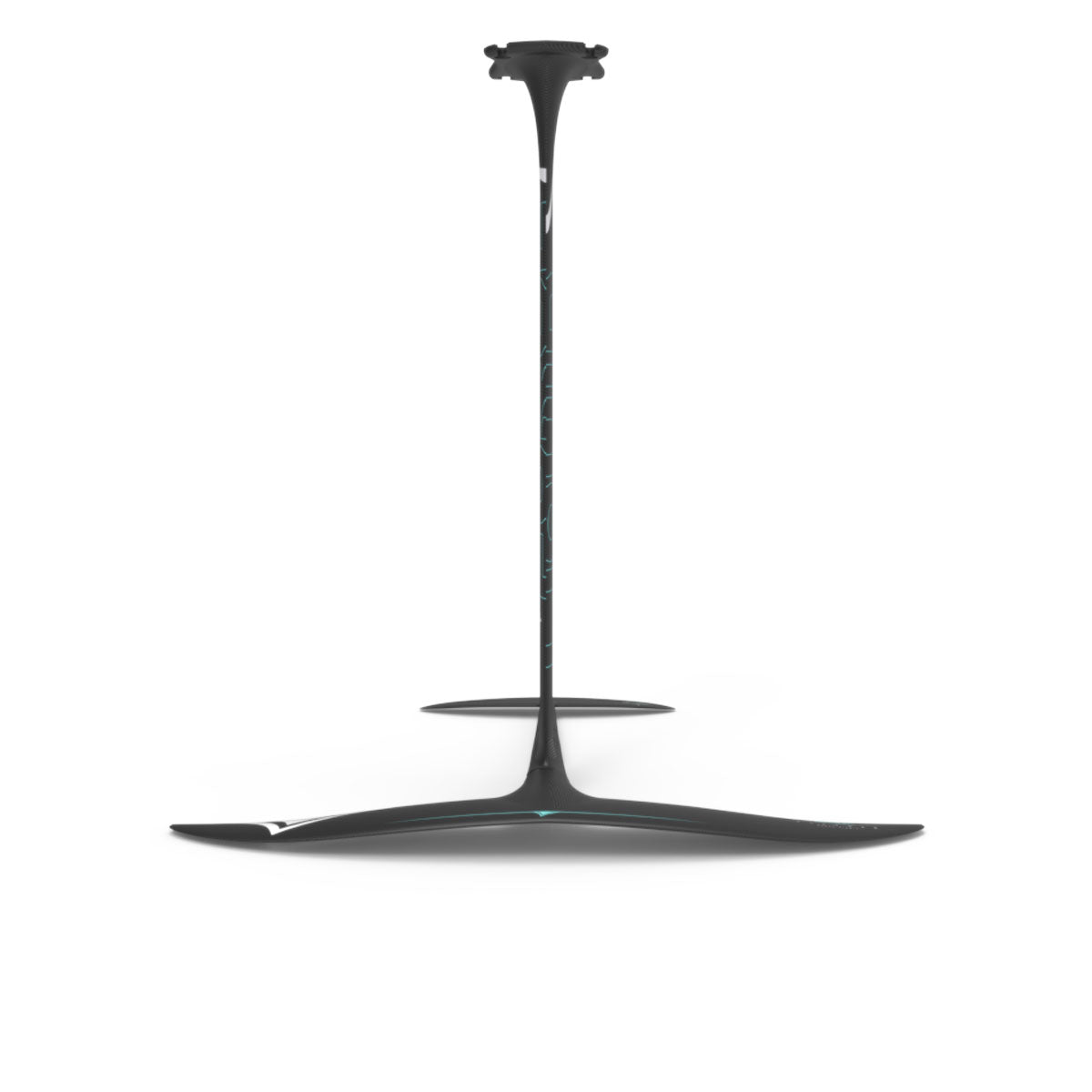 Black Liquid Force Carbon Stratus 725 FuseLock hydrofoil kit seen from the front on a white background.