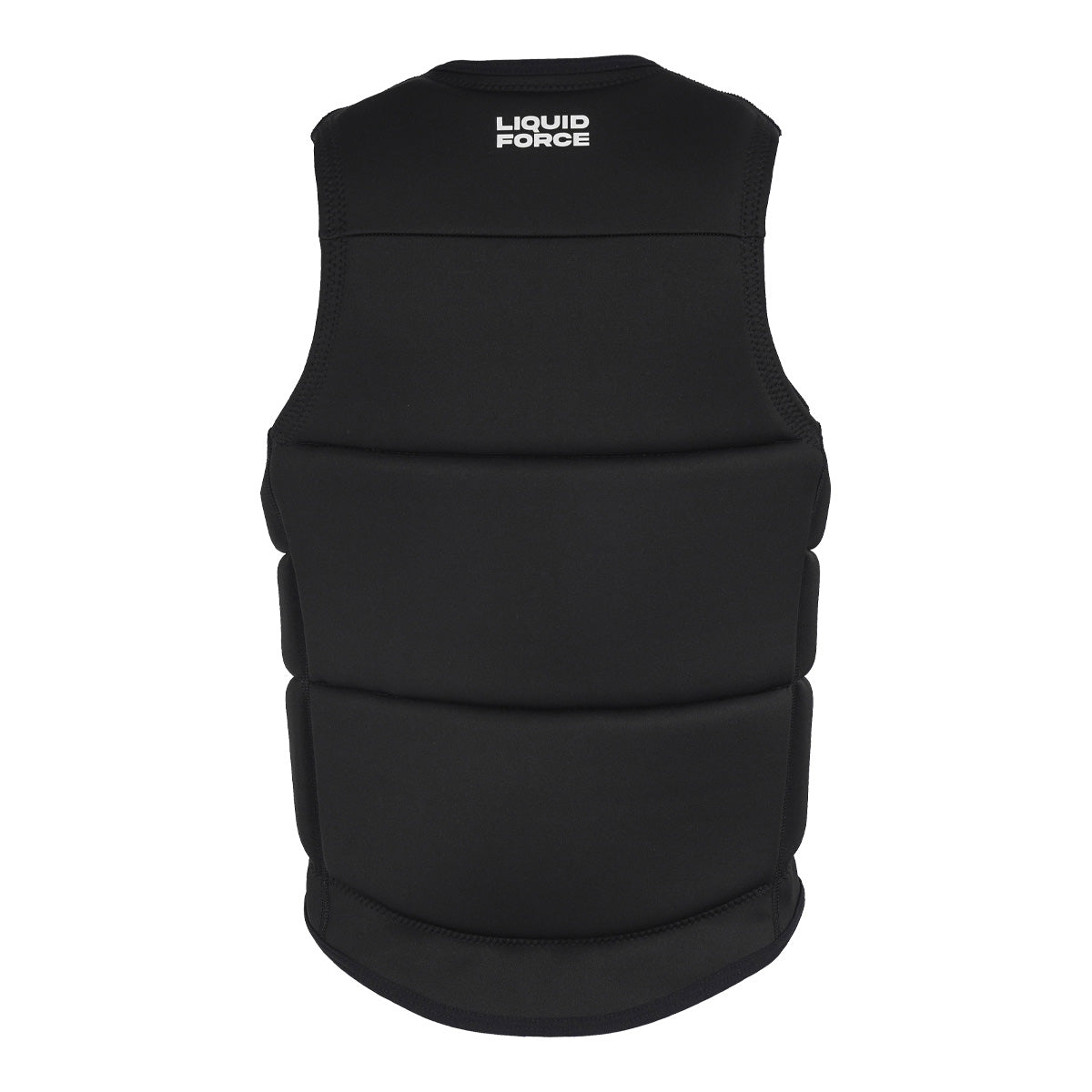 Back view of the Code Comp Vest in black with LF logo at the neck.